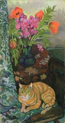 Bouquet et un chat, 1919